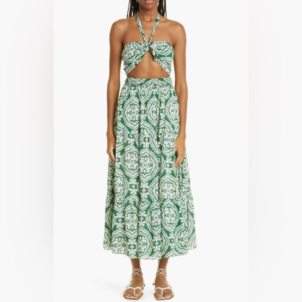 Lemlem Medallion cutout cover up halter dress XS